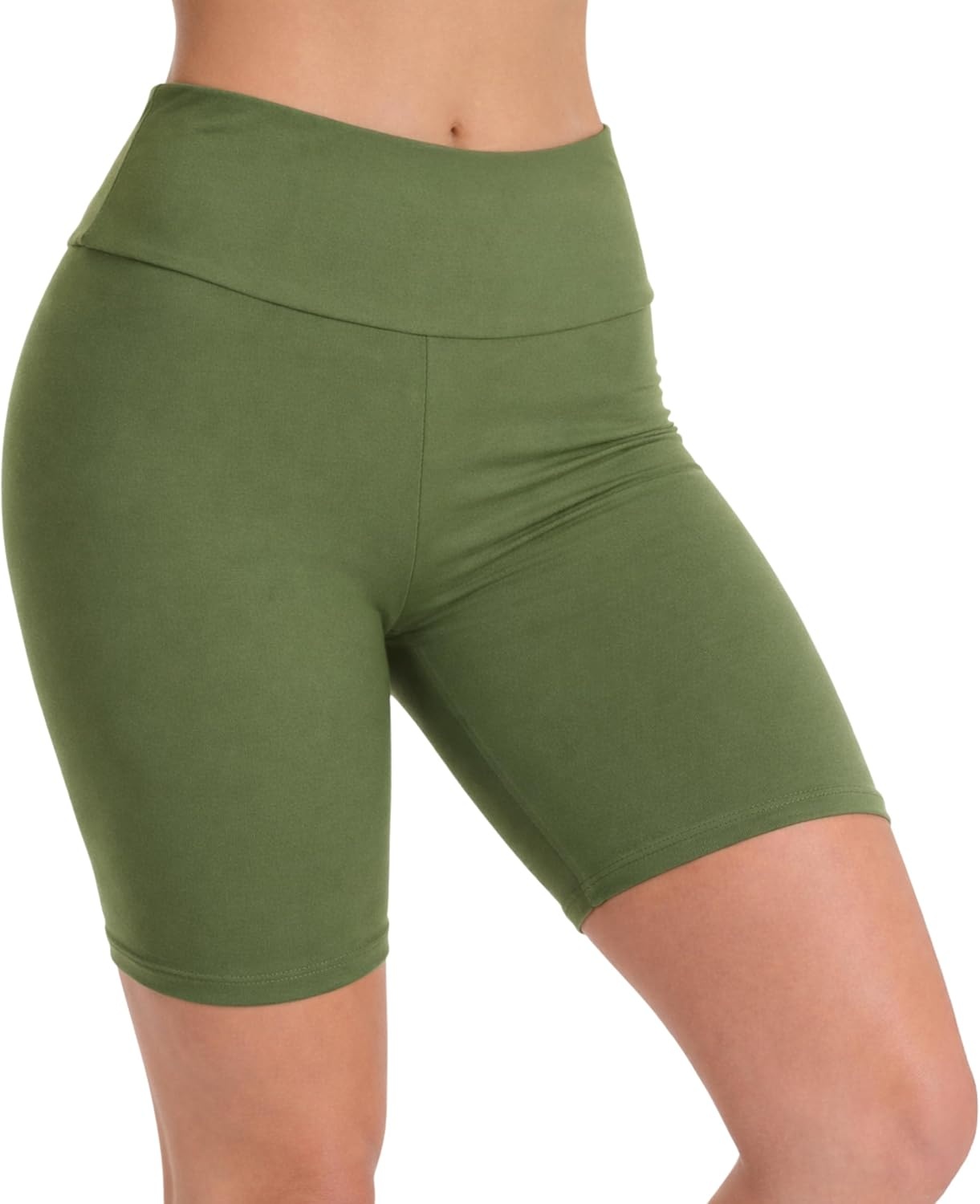 imageJust Love Womens 7Inch Biker Shorts High Waisted Stretch Activewear for Yoga and GymGreen