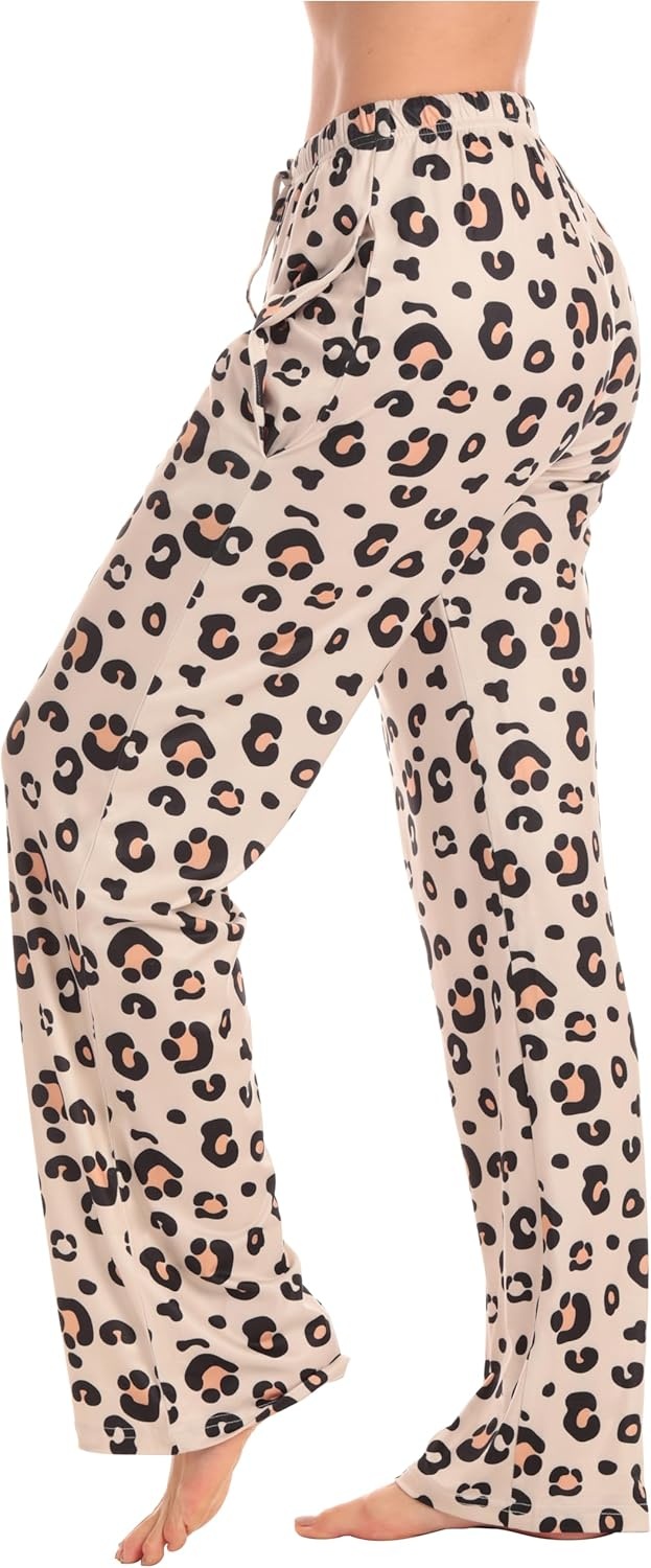 imageJust Love Womens Pajama Pants Soft Stretch Jersey PJ Bottoms with Two Pockets Elastic Waist and DrawstringBig Cheetah