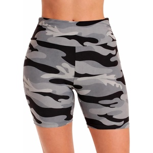 Just Love Women’s 7-Inch Biker Shorts, High Waisted Stretch Activewear for Yoga and Gym(Grey Camo)