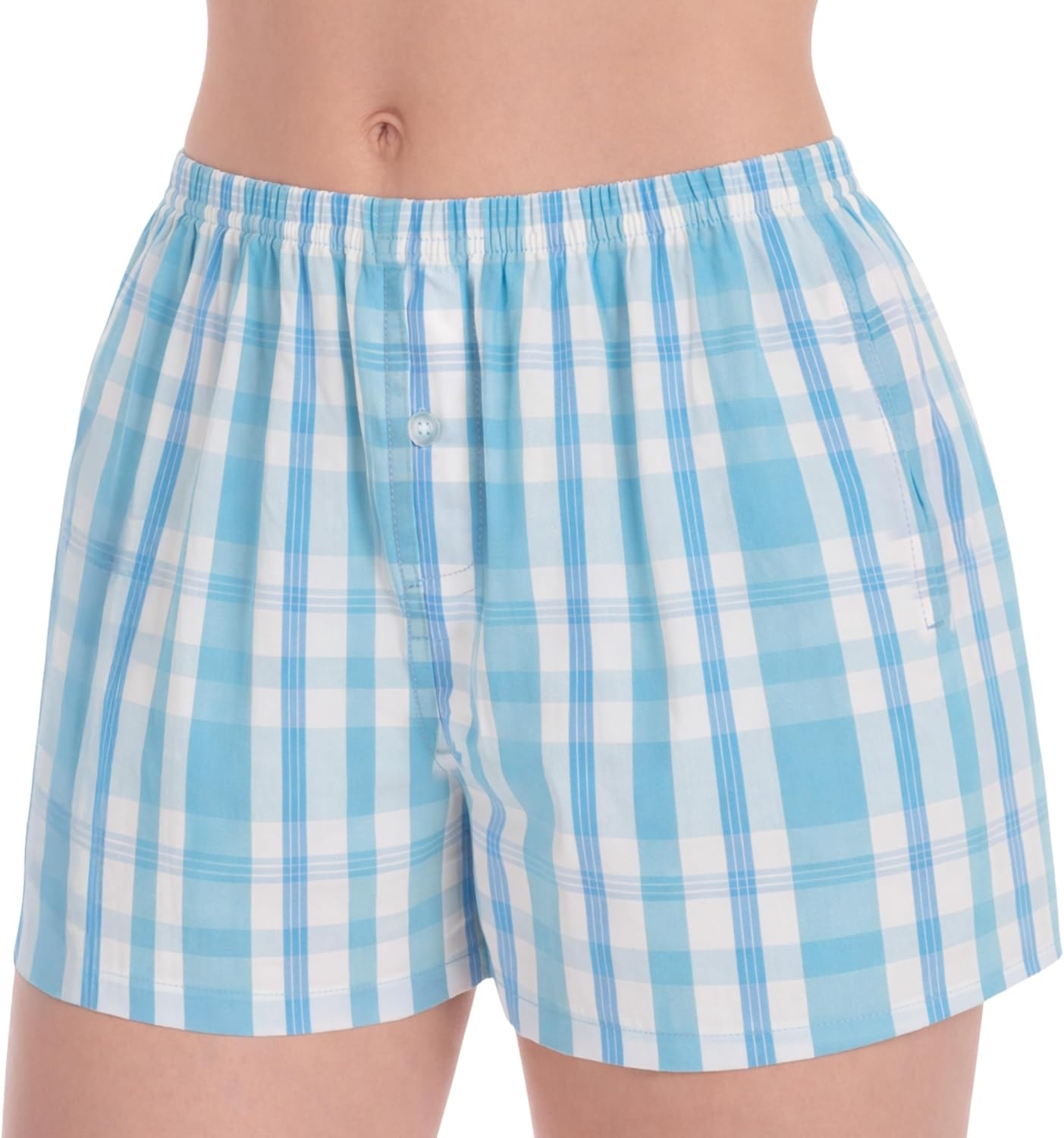 image:imageJust Love Womans Pajamas Shorts PJsPlaid Blue White