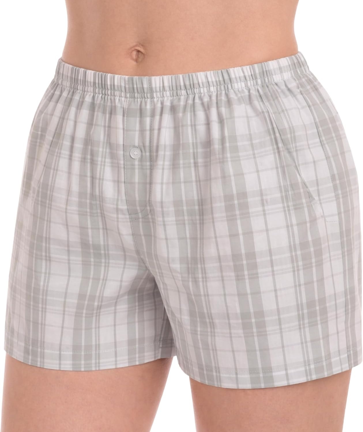 image:imageJust Love Womans Pajamas Shorts PJsPlaid Grey White
