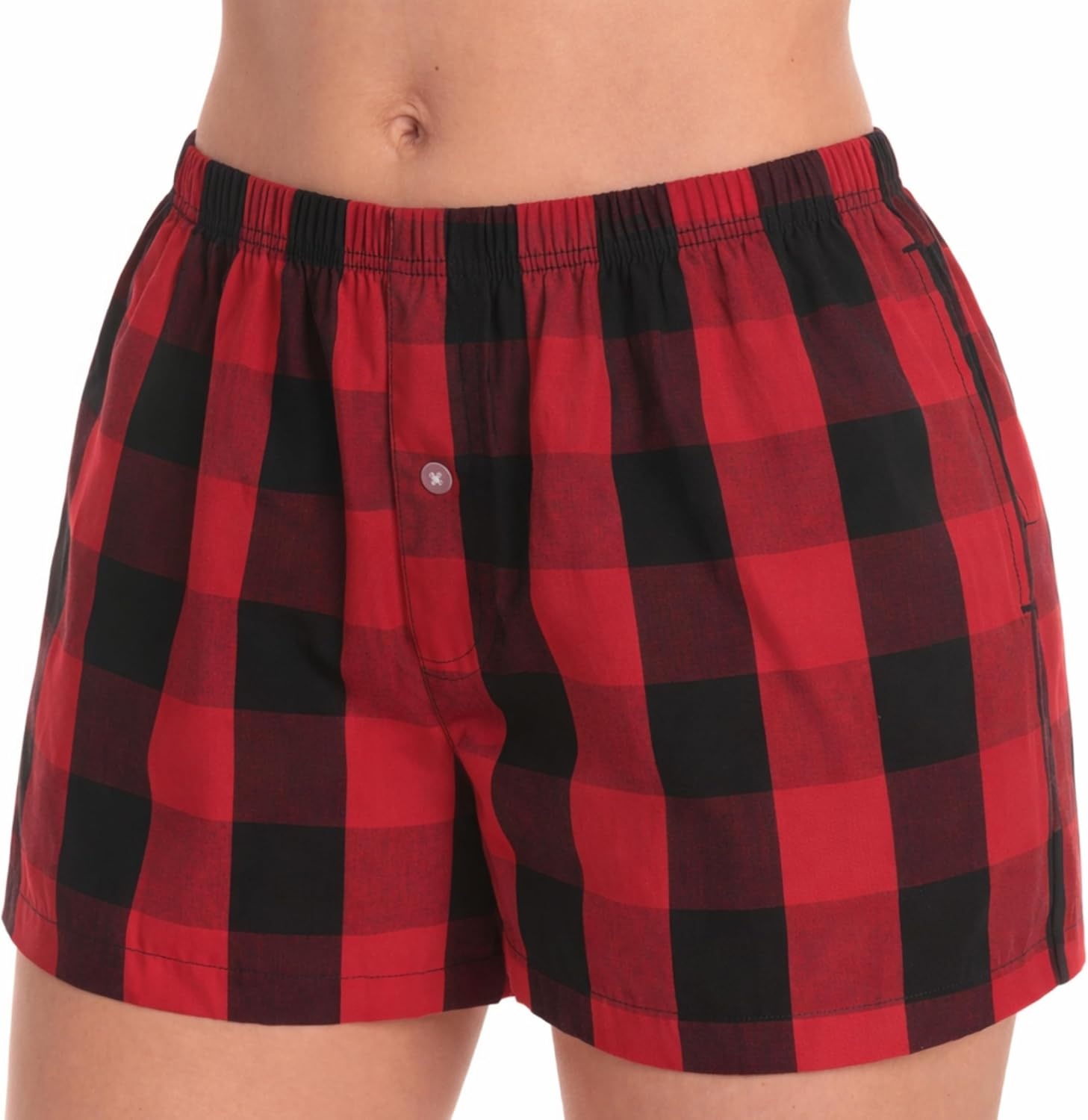 image:imageJust Love Womans Pajamas Shorts PJsRed Black Buffalo Plaid