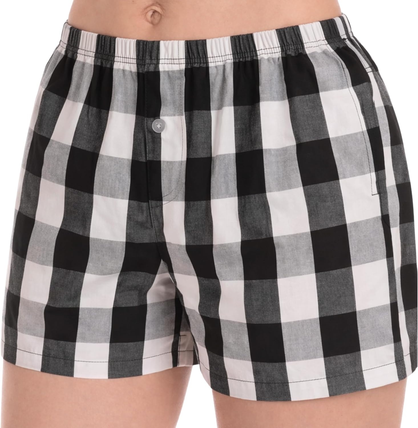 image:imageJust Love Womans Pajamas Shorts PJsWhite Black Buffalo Plaid