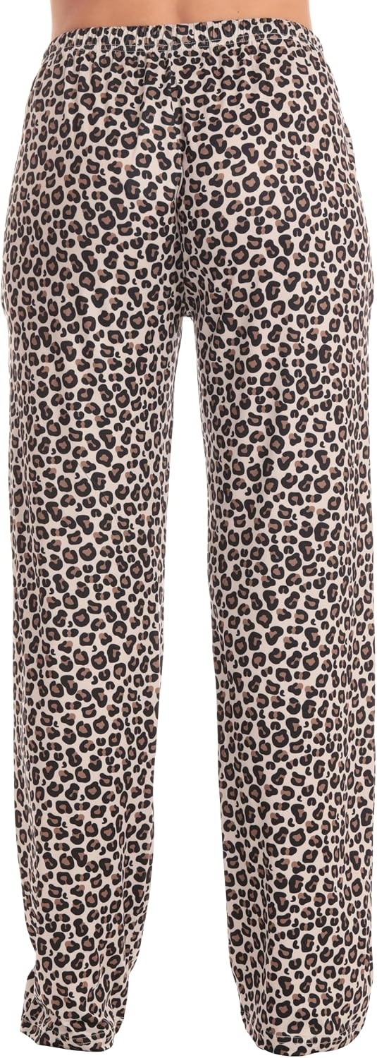image:imageJust Love Womens Pajama Pants Soft Stretch Jersey PJ Bottoms with Two Pockets Elastic Waist and DrawstringBeige Cheetah