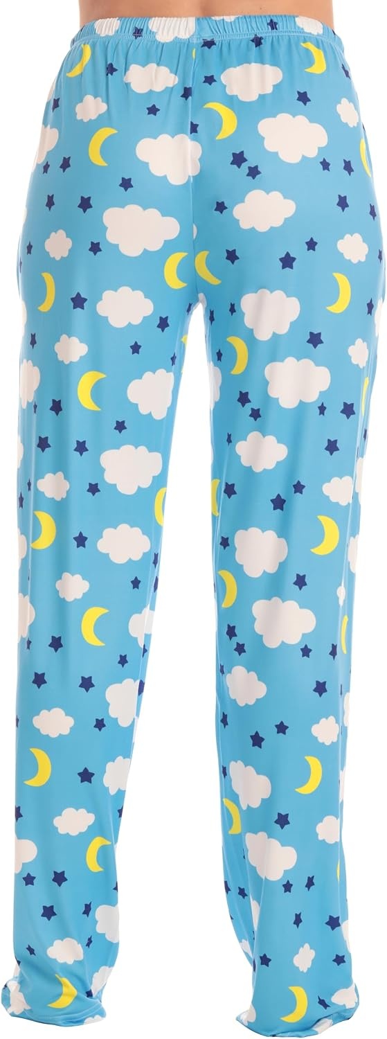 image:imageJust Love Womens Pajama Pants Soft Stretch Jersey PJ Bottoms with Two Pockets Elastic Waist and DrawstringBlue Pretty Sky