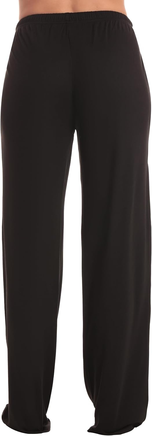 image:imageJust Love Womens Pajama Pants Soft Stretch Jersey PJ Bottoms with Two Pockets Elastic Waist and DrawstringSolid Black