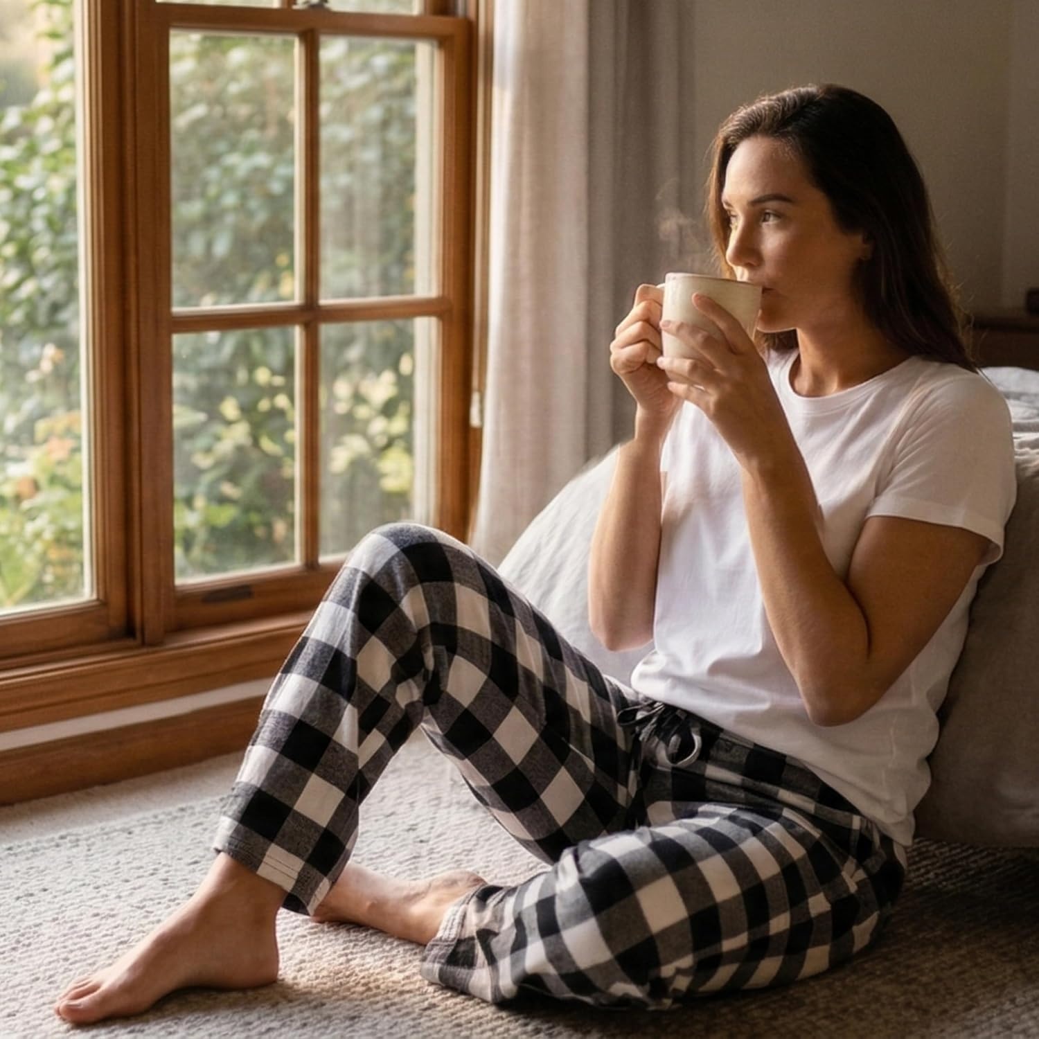 image:imageJust Love Womens Pajama Pants Soft Stretch Jersey PJ Bottoms with Two Pockets Elastic Waist and DrawstringSolid Grey