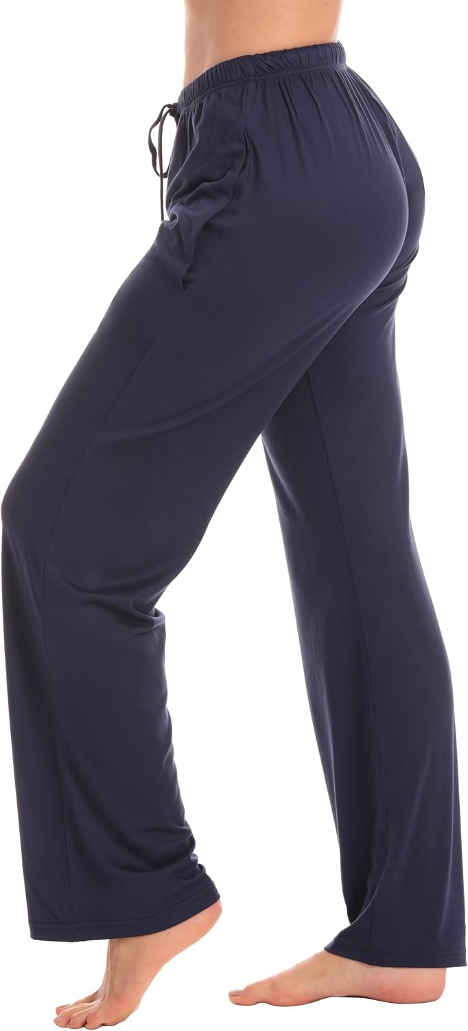 image:imageJust Love Womens Pajama Pants Soft Stretch Jersey PJ Bottoms with Two Pockets Elastic Waist and DrawstringSolid Navy