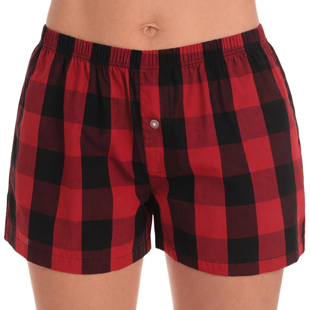 image:imageJust Love Womans Pajamas Shorts PJsRed Black Buffalo Plaid