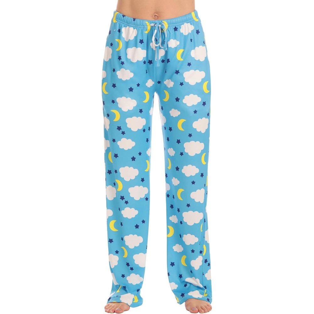 image:imageJust Love Womens Pajama Pants Soft Stretch Jersey PJ Bottoms with Two Pockets Elastic Waist and DrawstringBlue Pretty Sky