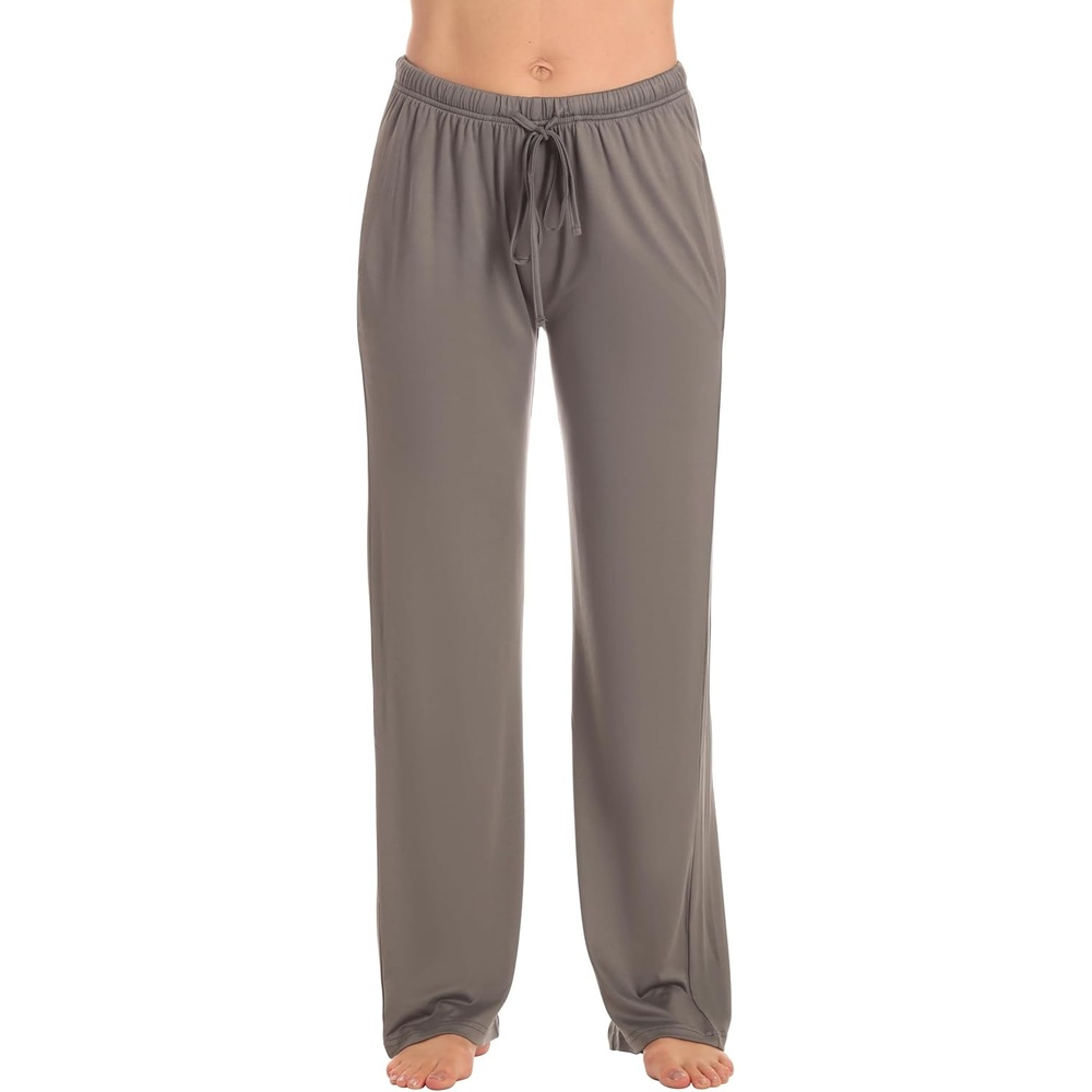 image:imageJust Love Womens Pajama Pants Soft Stretch Jersey PJ Bottoms with Two Pockets Elastic Waist and DrawstringSolid Grey