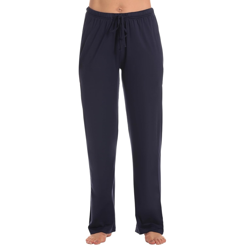 image:imageJust Love Womens Pajama Pants Soft Stretch Jersey PJ Bottoms with Two Pockets Elastic Waist and DrawstringSolid Navy