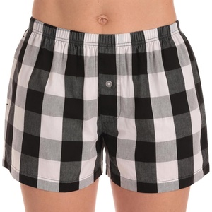Just Love Womans Pajamas Shorts PJs(White Black Buffalo Plaid)