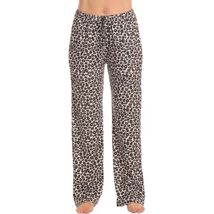 Just Love Women’s Pajama Pants, Soft Stretch Jersey PJ Bottoms with Two Pockets, Elastic Waist and Drawstring(Beige – Cheetah)