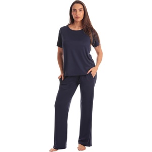 Just Love Women’s Pajama Set, Soft Stretch Short Sleeve Crew Neck Top and PJ Pants with Two Pockets(Solid Navy)