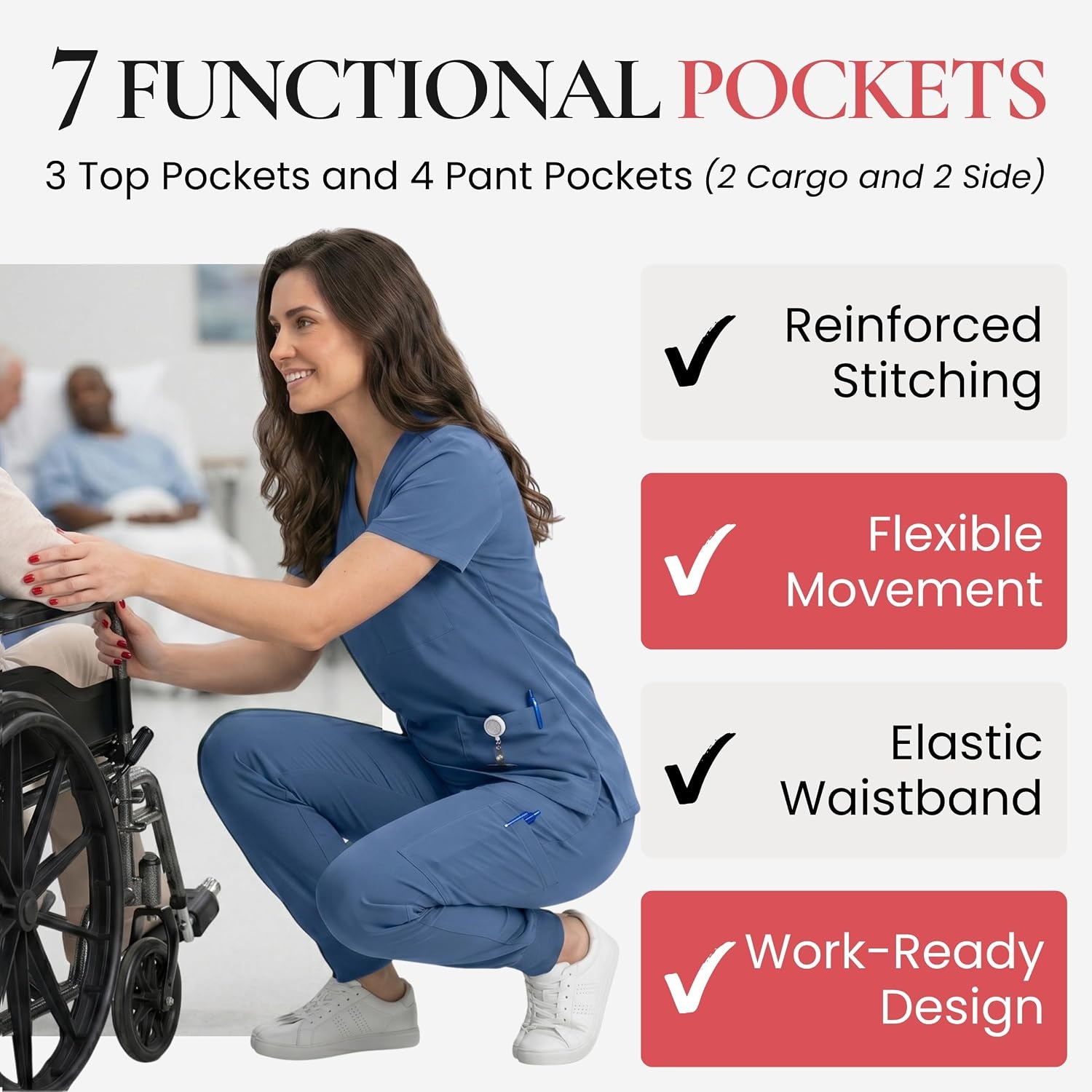 image:imageJust Love Womens VNeck Scrub SetCeil Stretch Fabric