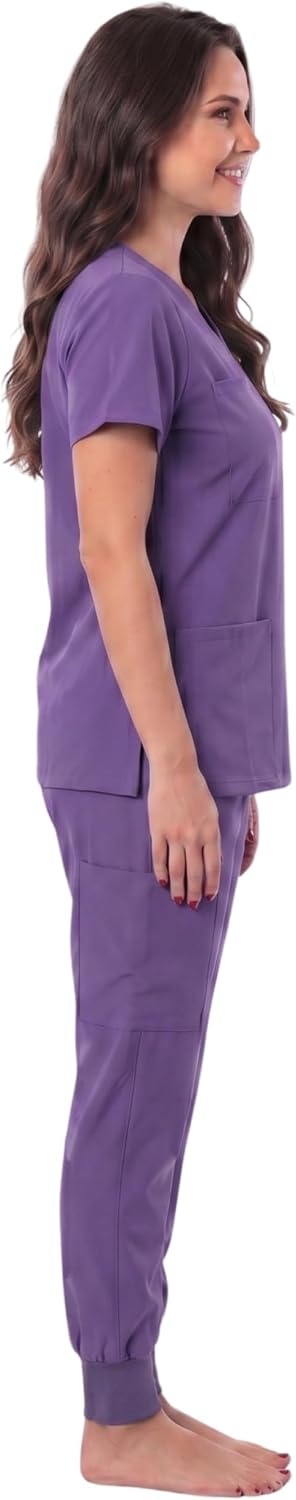 image:imageJust Love Womens VNeck Scrub SetPurple Stretch Fabric