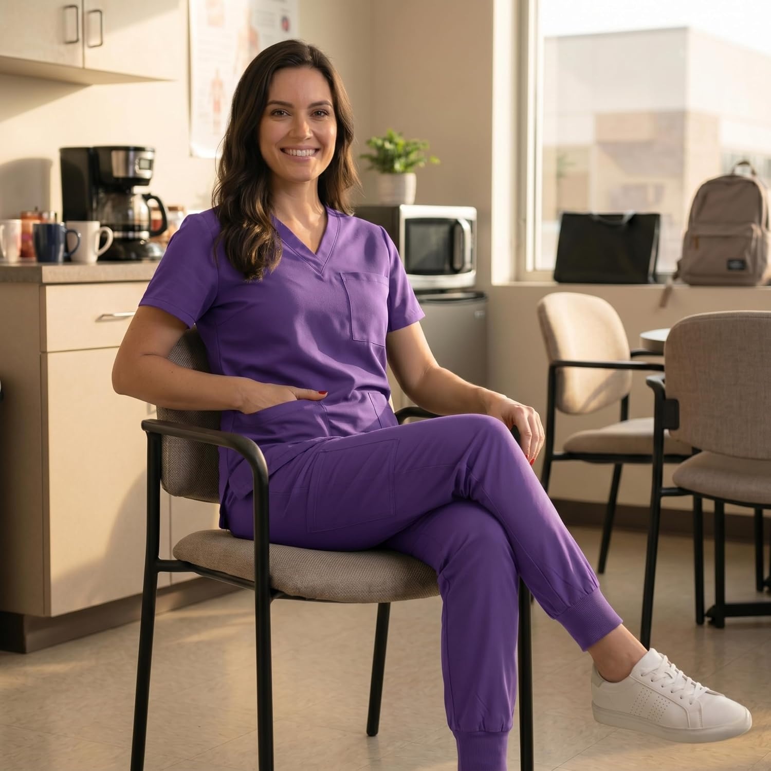 image:imageJust Love Womens VNeck Scrub SetPurple Stretch Fabric