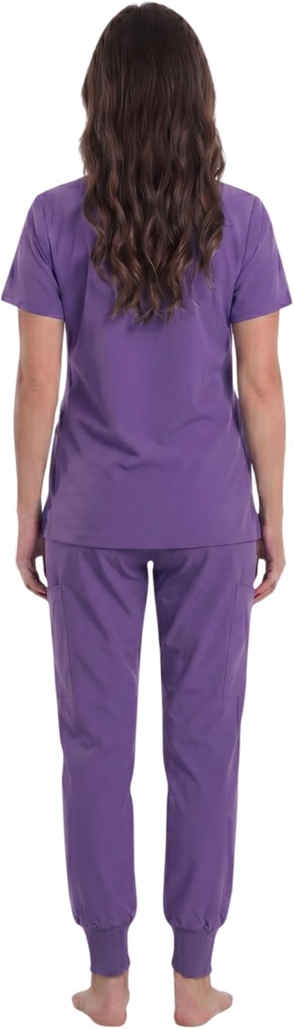 image:imageJust Love Womens VNeck Scrub SetPurple Stretch Fabric