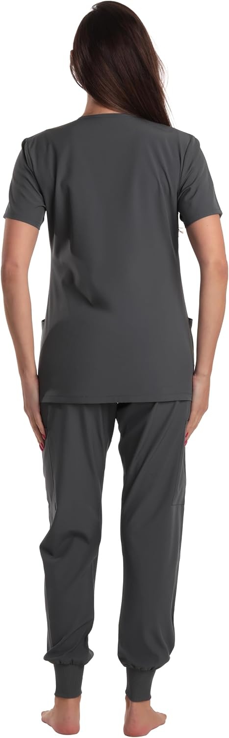 image:imageJust Love Womens VNeck Scrub SetSteel Gray Stretch Fabric