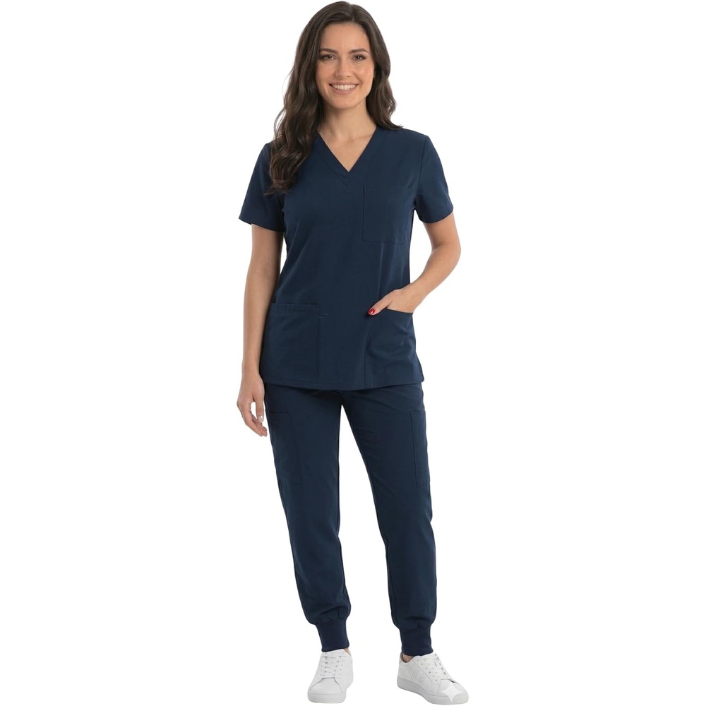 image:imageJust Love Womens VNeck Scrub SetNavy Stretch Fabric