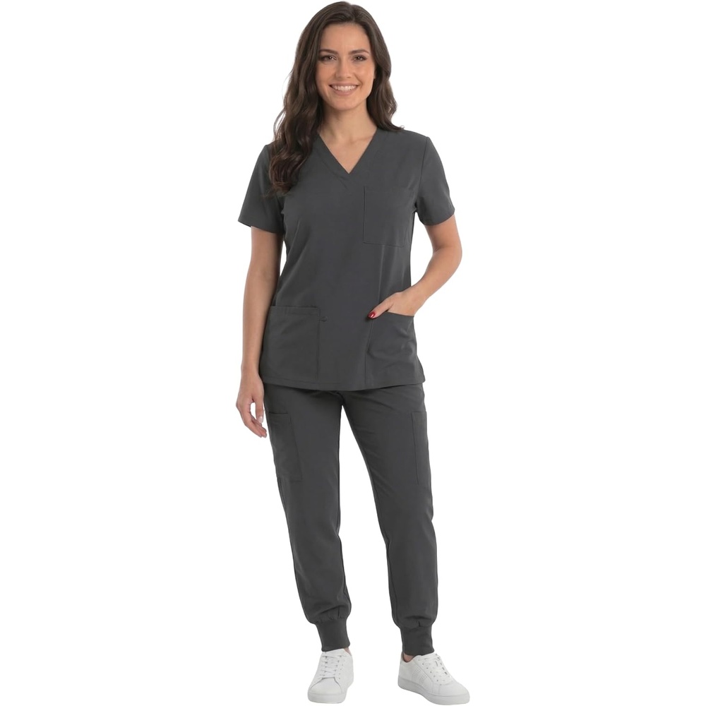 image:imageJust Love Womens VNeck Scrub SetOlive Stretch Fabric
