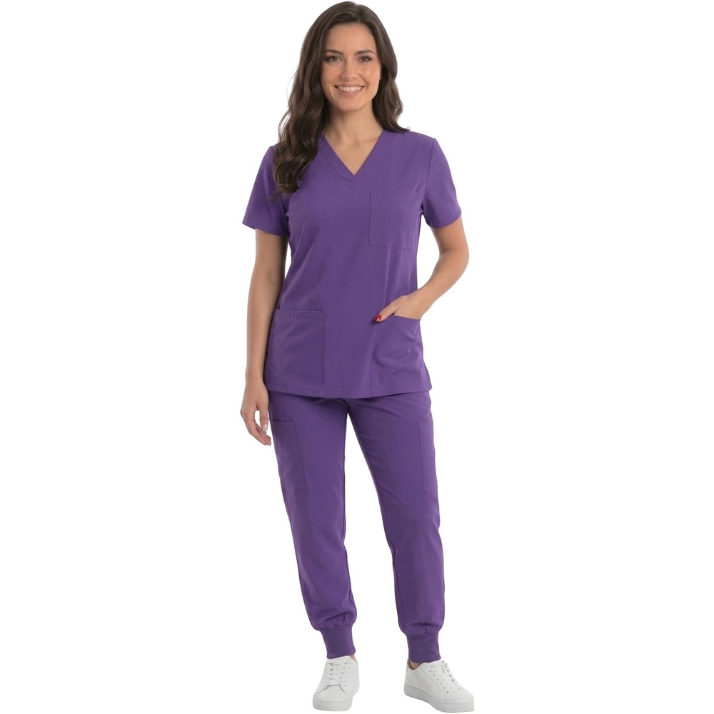 image:imageJust Love Womens VNeck Scrub SetPurple Stretch Fabric