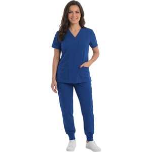 Just Love Women’s V-Neck Scrub Set(Galaxy Blue Stretch Fabric)