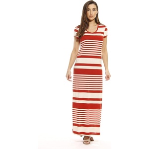 Just Love Short Sleeve Maxi Dress Summer Dresses(Rust / Cream)