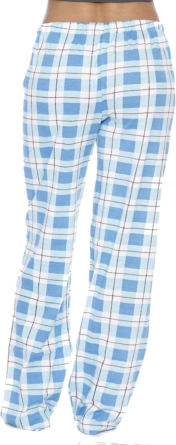 image:imageJust Love Womens 100 Cotton Plaid Pajama Pants Jersey Knit Sleep and Lounge PJ BottomsBlue Plaid