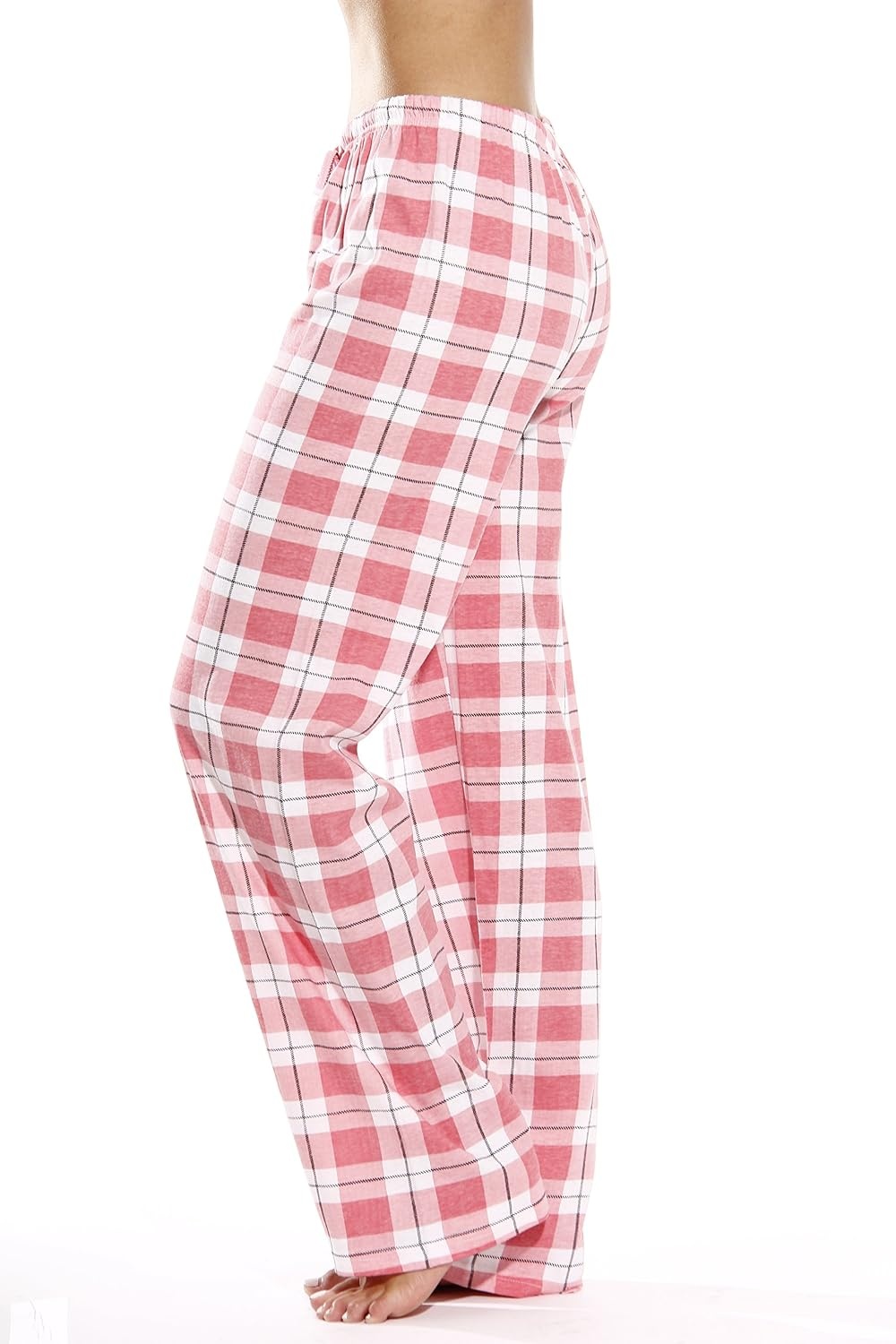 image:imageJust Love Womens 100 Cotton Plaid Pajama Pants Jersey Knit Sleep and Lounge PJ BottomsCoral Plaid