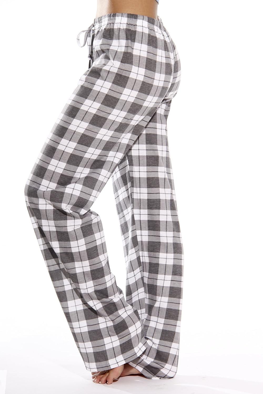image:imageJust Love Womens 100 Cotton Plaid Pajama Pants Jersey Knit Sleep and Lounge PJ BottomsGrey Plaid