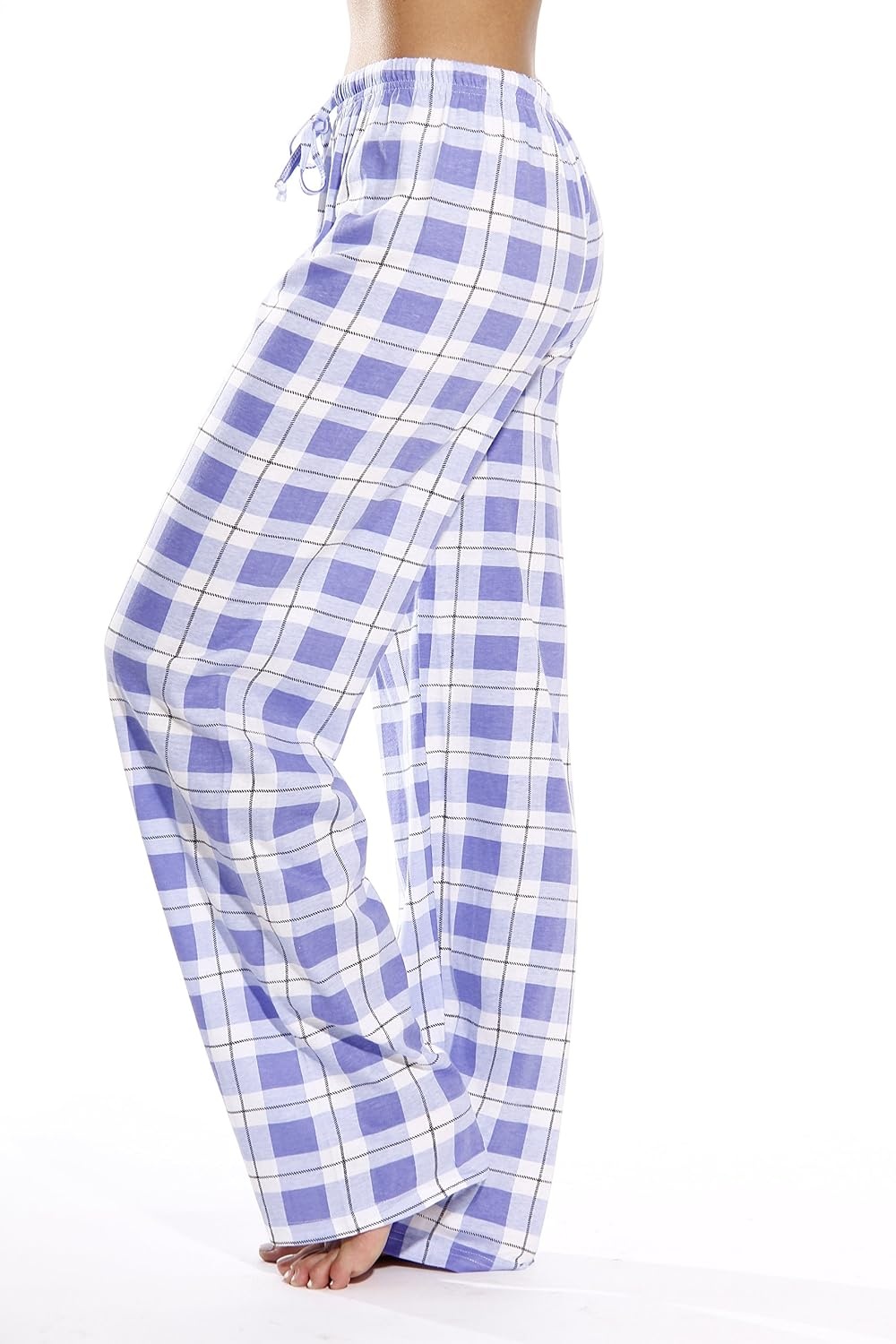 image:imageJust Love Womens 100 Cotton Plaid Pajama Pants Jersey Knit Sleep and Lounge PJ BottomsPeriwinkle Plaid