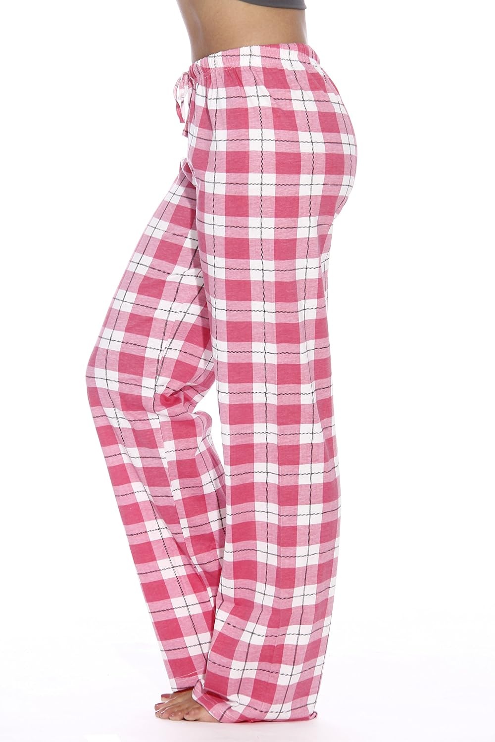image:imageJust Love Womens 100 Cotton Plaid Pajama Pants Jersey Knit Sleep and Lounge PJ BottomsPink Plaid