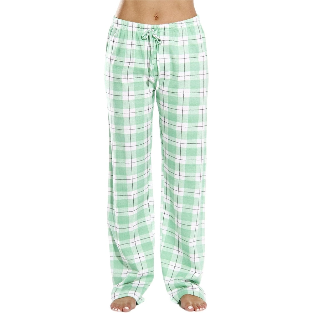 image:imageJust Love Womens 100 Cotton Plaid Pajama Pants Jersey Knit Sleep and Lounge PJ BottomsMint Plaid