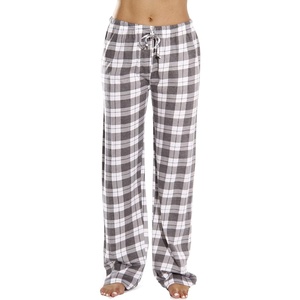 Just Love Women’s 100% Cotton Plaid Pajama Pants, Jersey Knit Sleep and Lounge PJ Bottoms(Grey – Plaid)