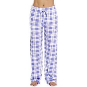Just Love Women’s 100% Cotton Plaid Pajama Pants, Jersey Knit Sleep and Lounge PJ Bottoms(Periwinkle – Plaid)