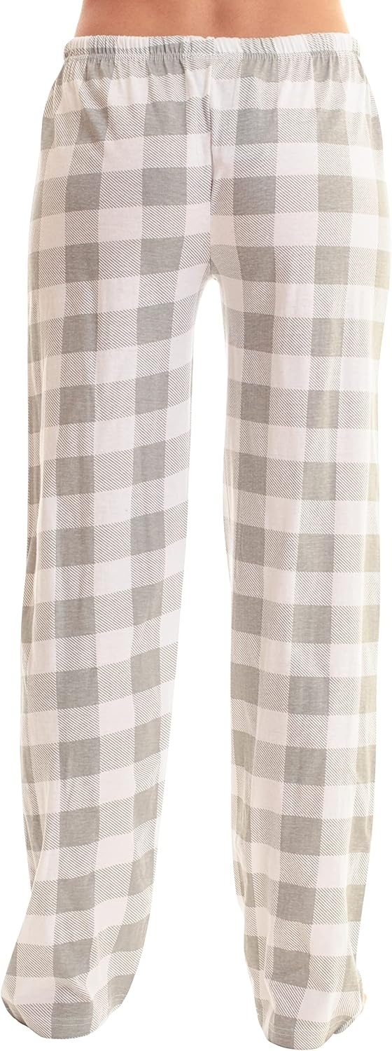 image:imageJust Love Womens Buffalo Plaid Pajama Pants 100 Cotton Jersey Knit Sleep and Lounge PJ BottomsGrey White Buffalo Plaid