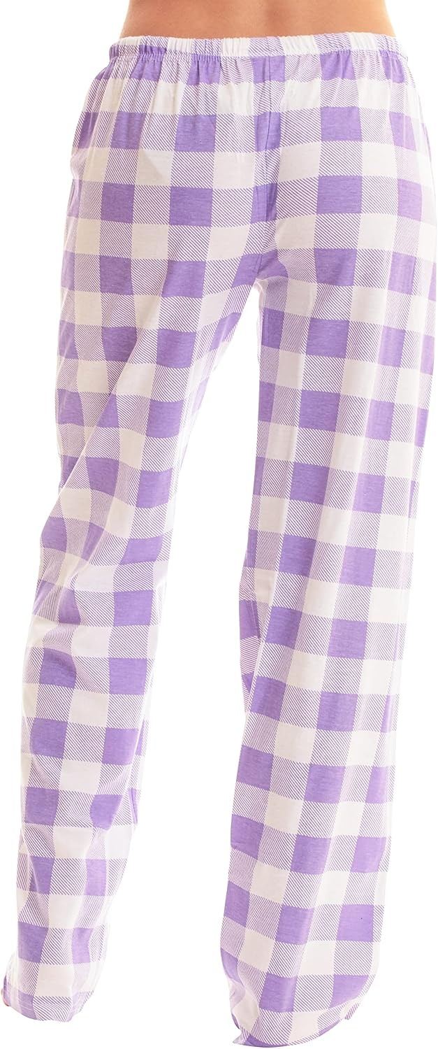 image:imageJust Love Womens Buffalo Plaid Pajama Pants 100 Cotton Jersey Knit Sleep and Lounge PJ BottomsLilac White Buffalo Plaid