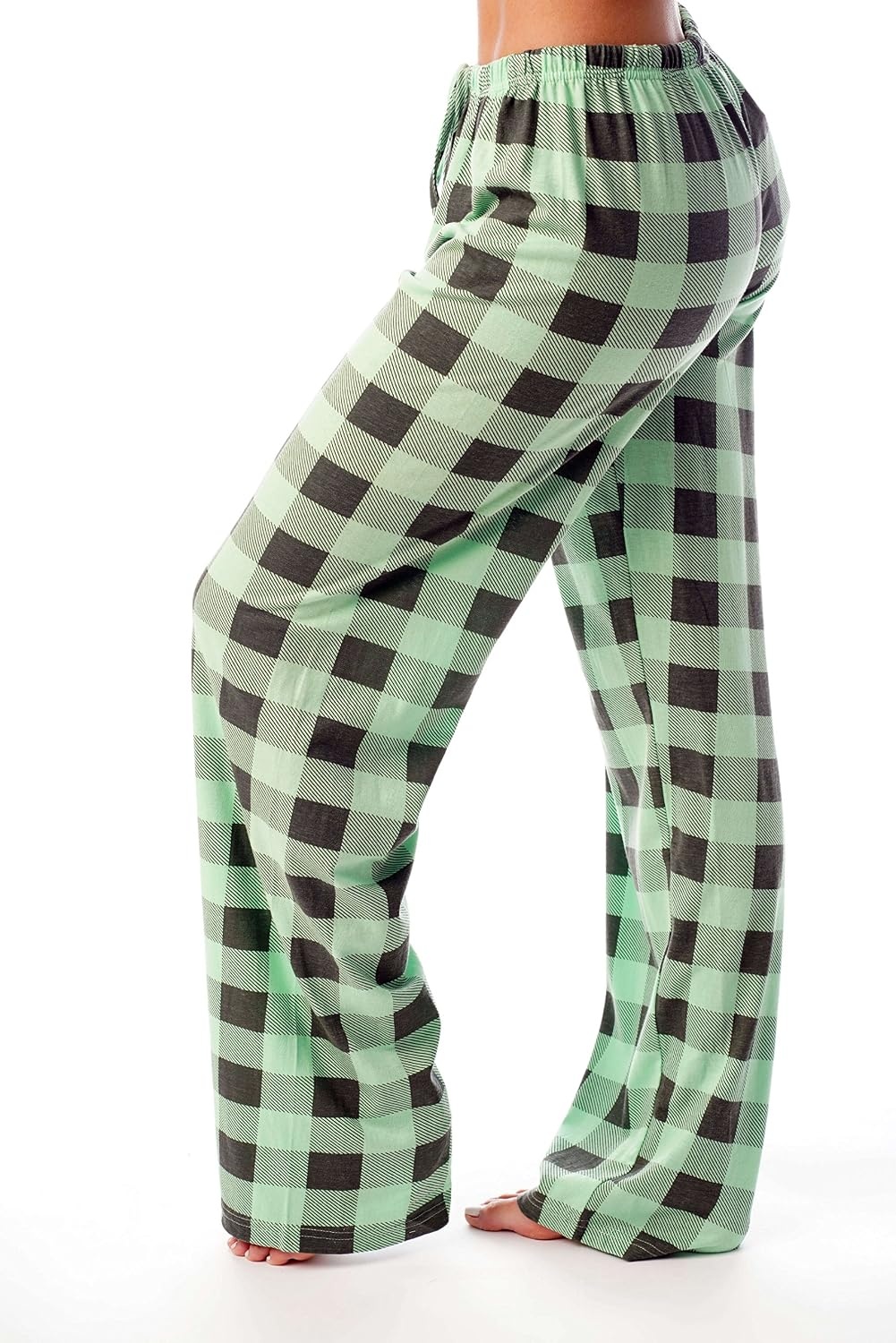 image:imageJust Love Womens Buffalo Plaid Pajama Pants 100 Cotton Jersey Knit Sleep and Lounge PJ BottomsMint Charcoal Buffalo Plaid