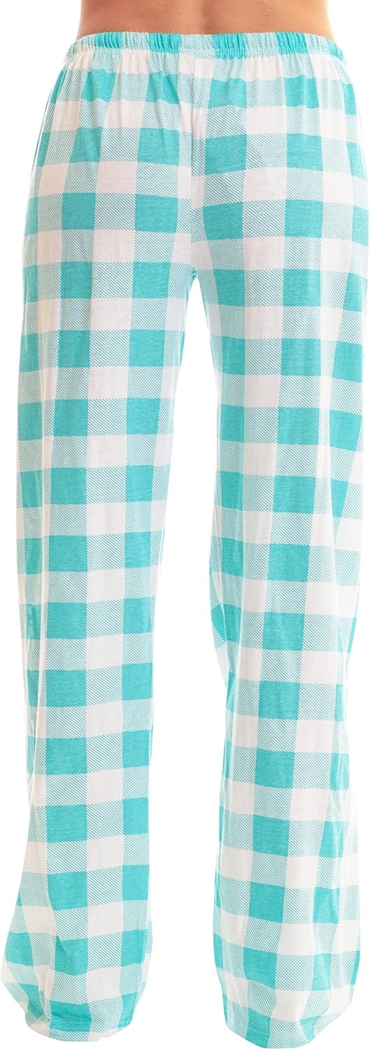 image:imageJust Love Womens Buffalo Plaid Pajama Pants 100 Cotton Jersey Knit Sleep and Lounge PJ BottomsMint White Buffalo Plaid