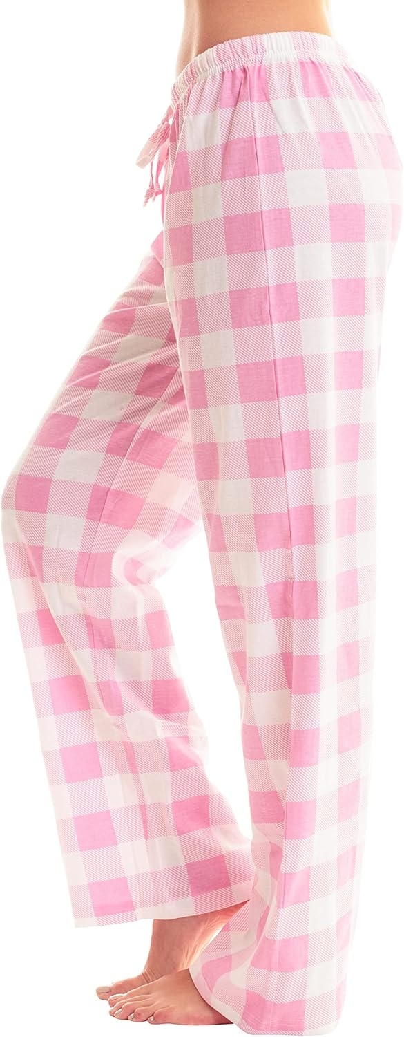 image:imageJust Love Womens Buffalo Plaid Pajama Pants 100 Cotton Jersey Knit Sleep and Lounge PJ BottomsPink White Buffalo Plaid