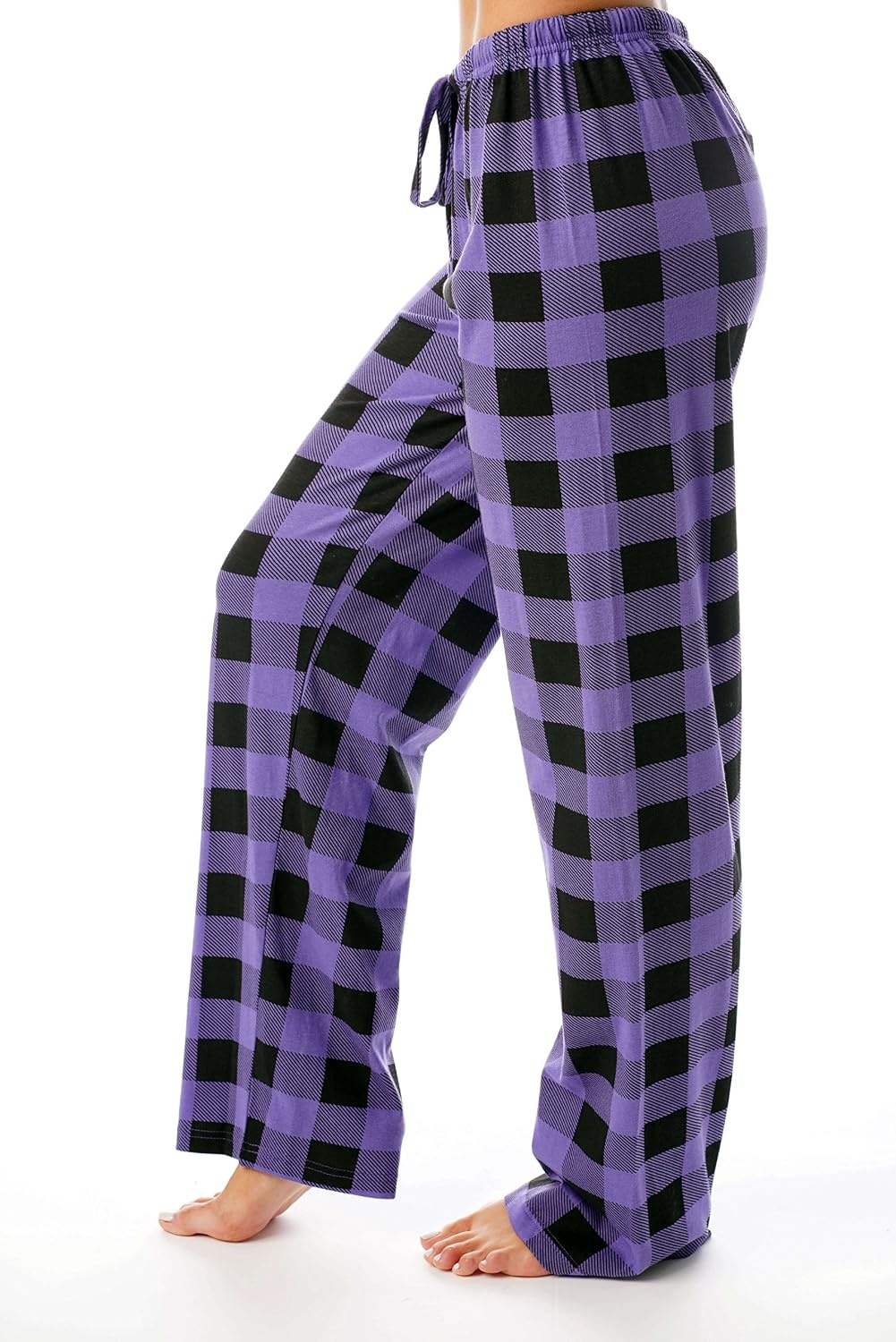 image:imageJust Love Womens Buffalo Plaid Pajama Pants 100 Cotton Jersey Knit Sleep and Lounge PJ BottomsPurple Black Buffalo Plaid