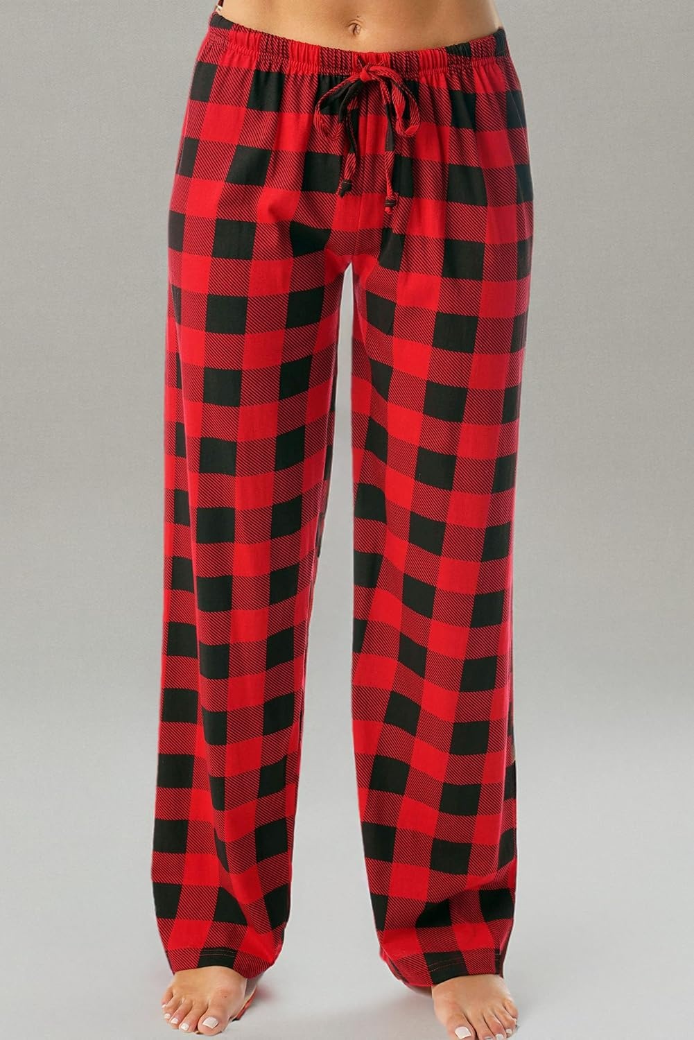 image:imageJust Love Womens Buffalo Plaid Pajama Pants 100 Cotton Jersey Knit Sleep and Lounge PJ BottomsRed Black Buffalo Plaid