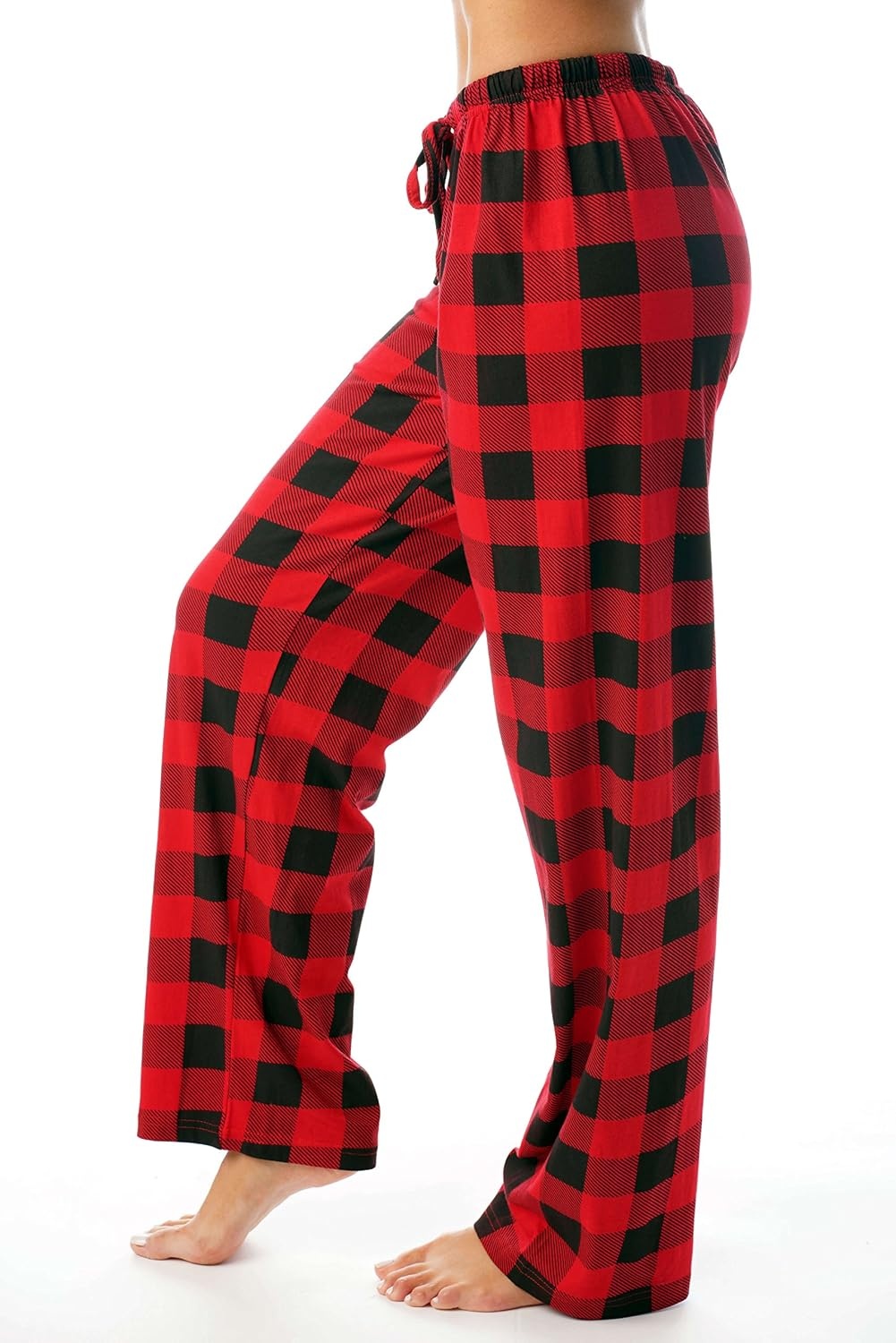 image:imageJust Love Womens Buffalo Plaid Pajama Pants 100 Cotton Jersey Knit Sleep and Lounge PJ BottomsRed Black Buffalo Plaid