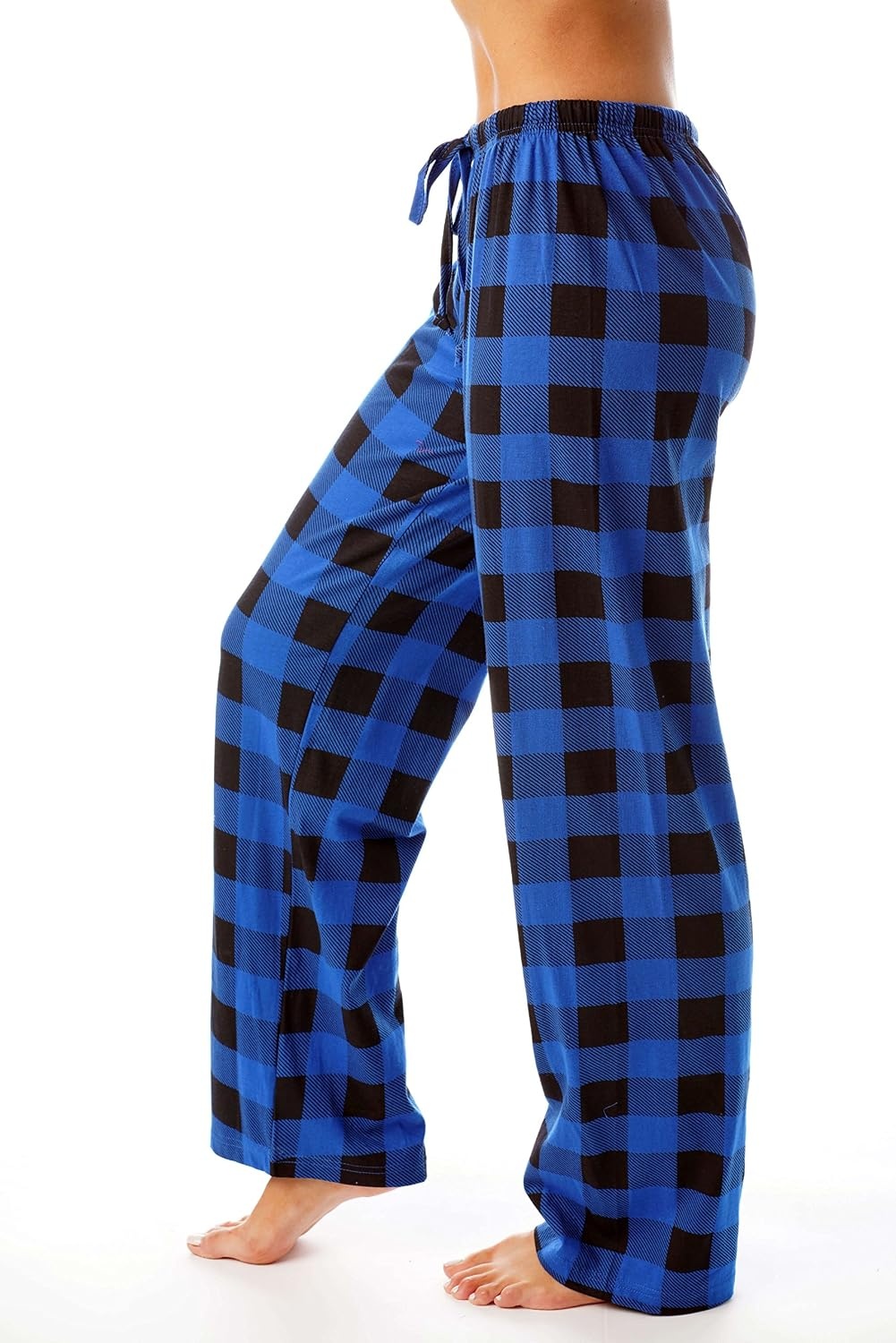 image:imageJust Love Womens Buffalo Plaid Pajama Pants 100 Cotton Jersey Knit Sleep and Lounge PJ BottomsRoyal Black Buffalo Plaid