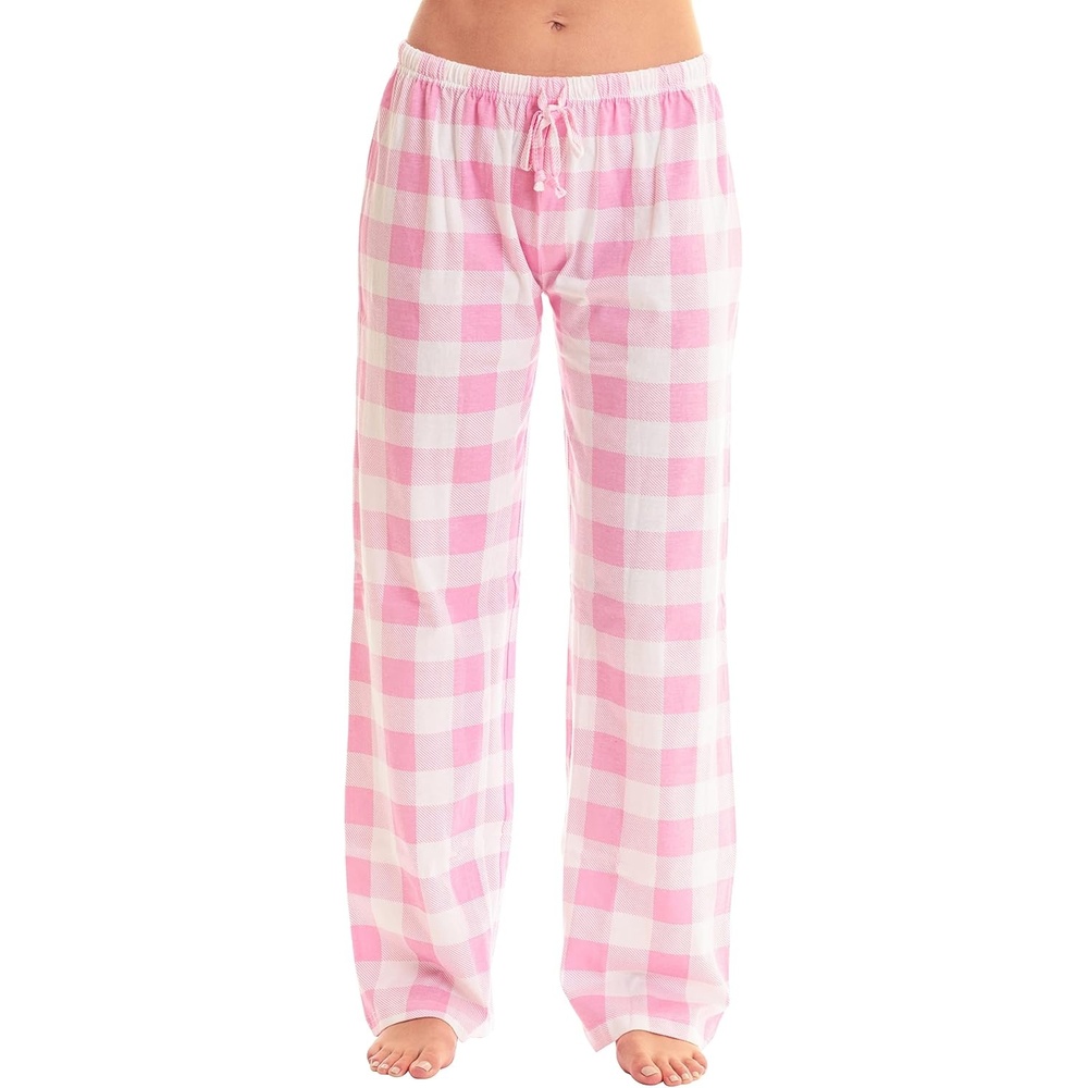 image:imageJust Love Womens Buffalo Plaid Pajama Pants 100 Cotton Jersey Knit Sleep and Lounge PJ BottomsPink White Buffalo Plaid
