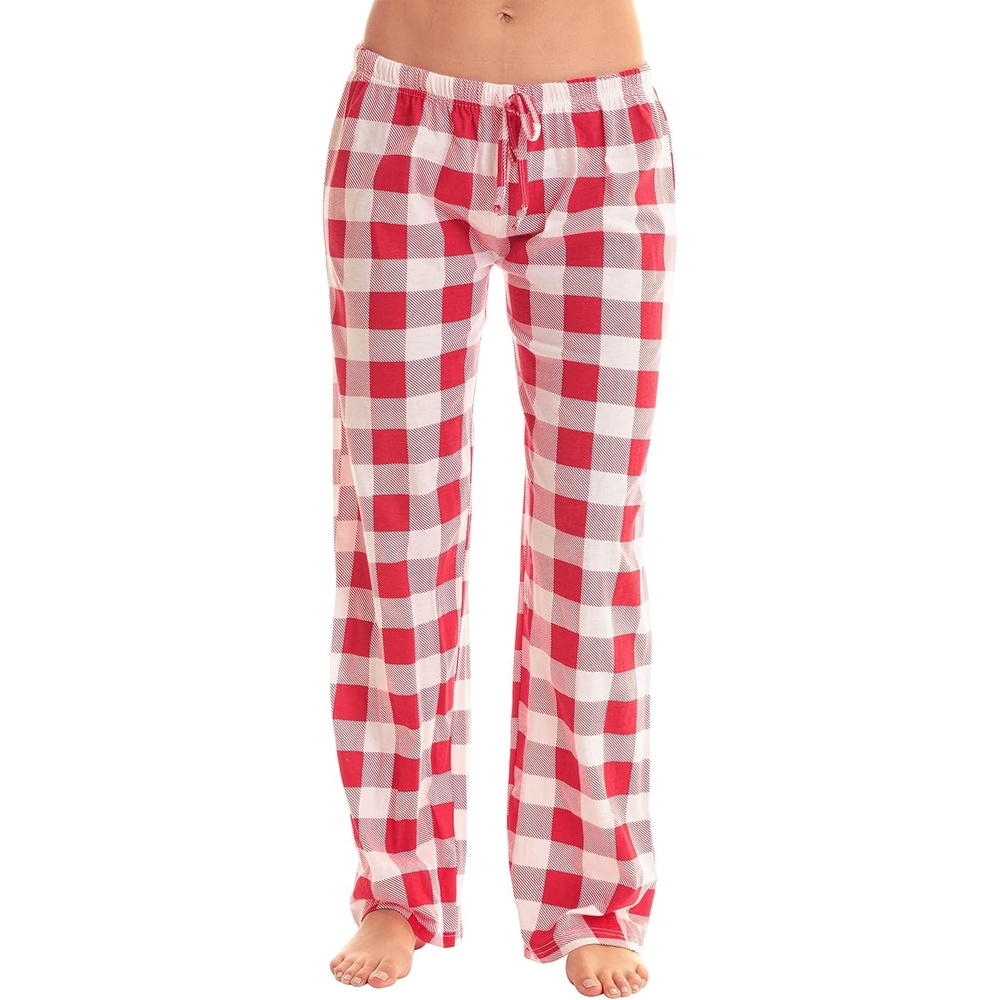 image:imageJust Love Womens Buffalo Plaid Pajama Pants 100 Cotton Jersey Knit Sleep and Lounge PJ BottomsRed White Buffalo Plaid