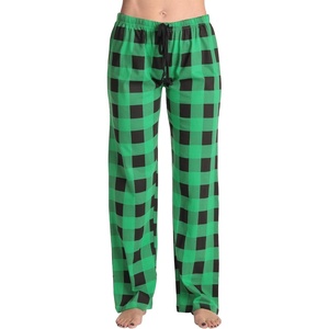 Just Love Women’s Buffalo Plaid Pajama Pants, 100% Cotton Jersey Knit Sleep and Lounge PJ Bottoms(Buffalo Plaid – Green Black)