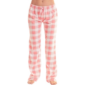 Just Love Women’s Buffalo Plaid Pajama Pants, 100% Cotton Jersey Knit Sleep and Lounge PJ Bottoms(Coral White Buffalo Plaid)